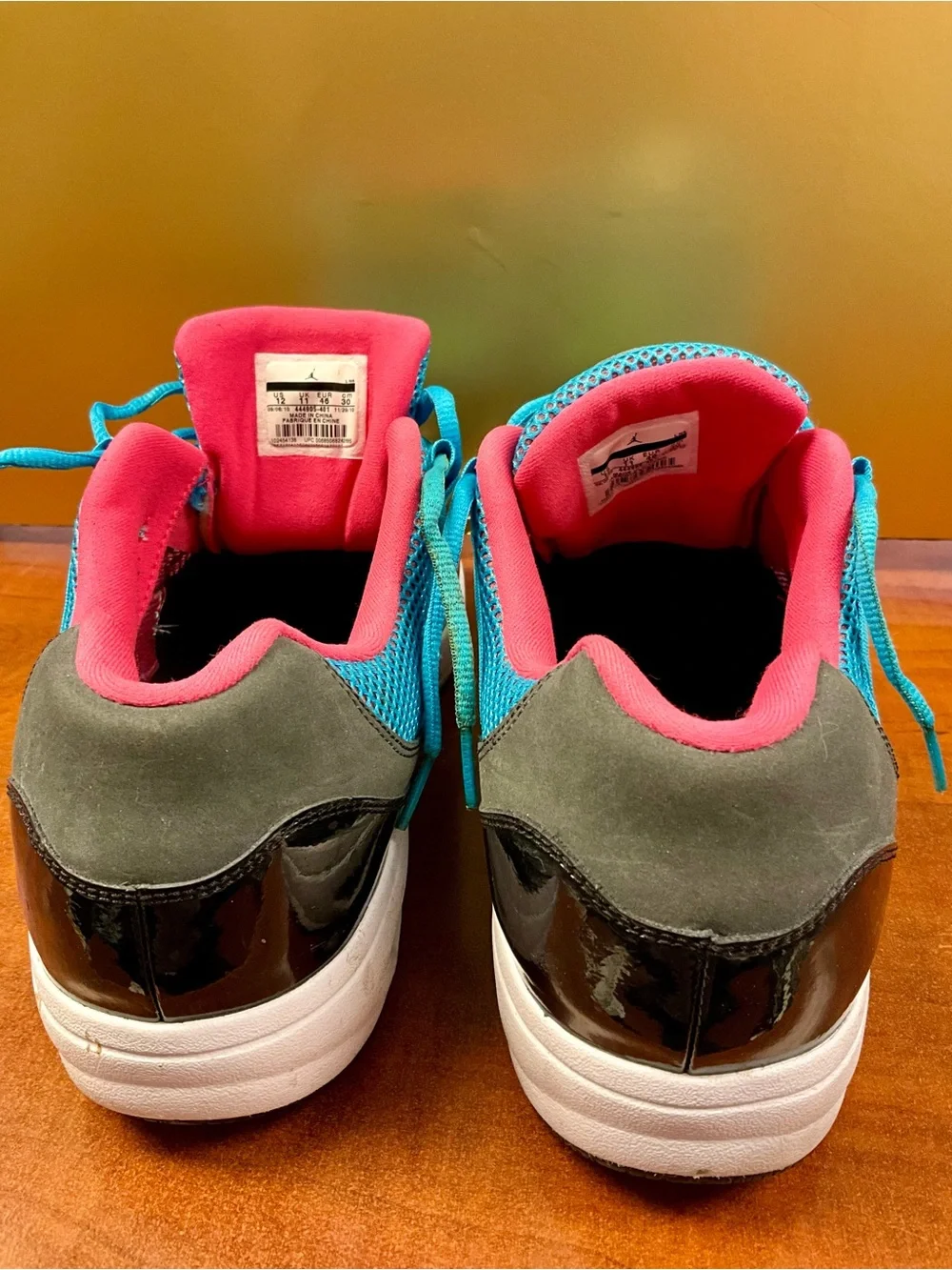 Jordan Youth Turquoise, Black & Pink Low-Top Sneakers